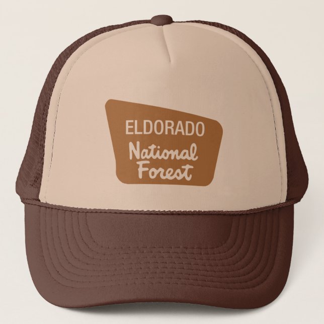 Eldorado National Forest (Sign) Trucker Hat (Front)