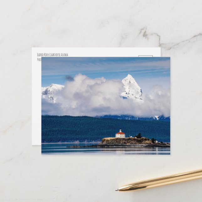 Eldred Rock Lighthouse Alaska Postcard (Front/Back In Situ)