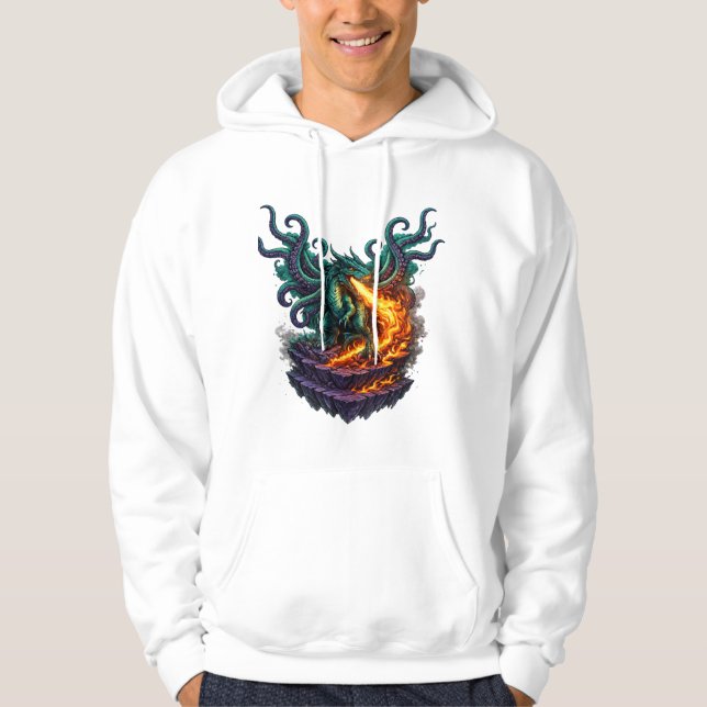 Eldritch Void Dragon – Fire Breathing Kraken Hybri Hoodie (Front)