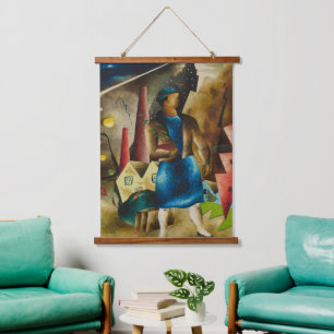 Eldzier Cortor's The Eviction Abstract Hanging Tapestry