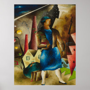 Eldzier Cortor's The Eviction Abstract Poster