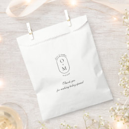 Eleagant Traditional Script Thank You Wedding Favor Bag