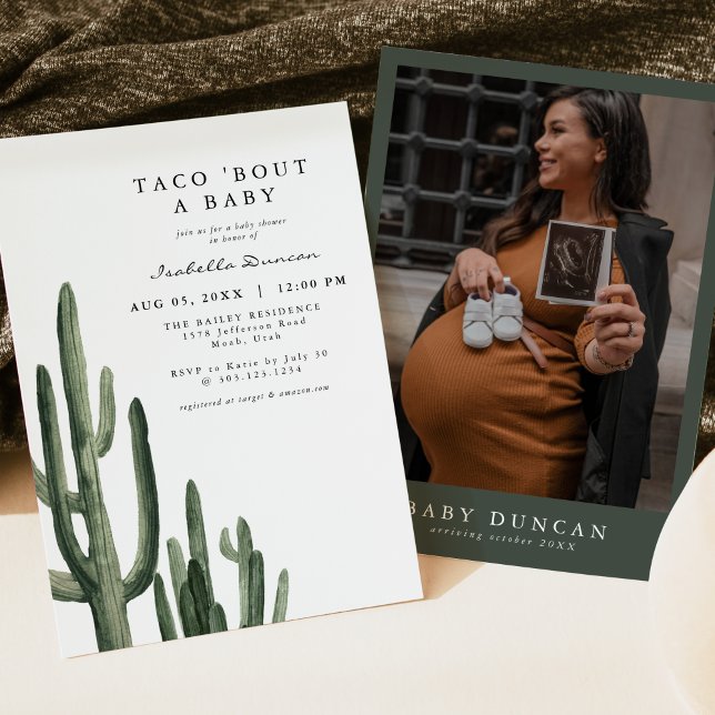 ELEANOR Cactus Taco Bout a Baby Fiesta Baby Shower Invitation