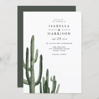 Eleanor - Minimal Saquaro Cactus Desert Wedding Invitation