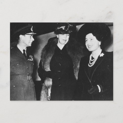 Eleanor Roosevelt King George VI Queen Elizabeth Postcard