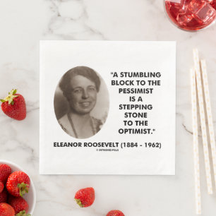 Eleanor Roosevelt Pessimist Optimist Quote Paper Dinner Napkins