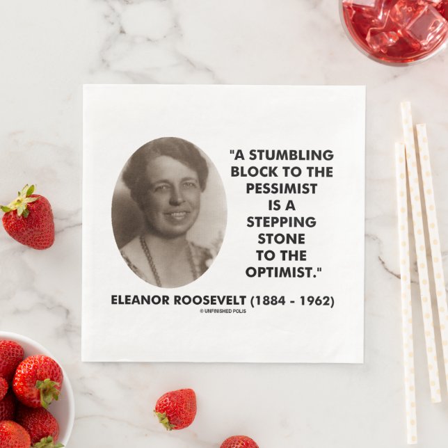 Eleanor Roosevelt Pessimist Optimist Quote Paper Dinner Napkins (Insitu)