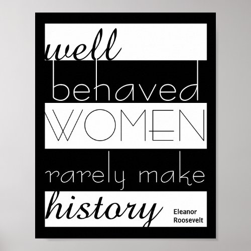 Eleanor Roosevelt quote poster about women
