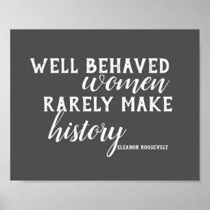 Eleanor Roosevelt quote poster on women