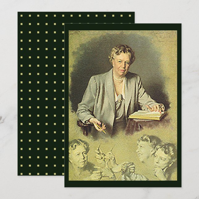 Eleanor Roosevelt White House Portrait Flat Card (Front/Back)