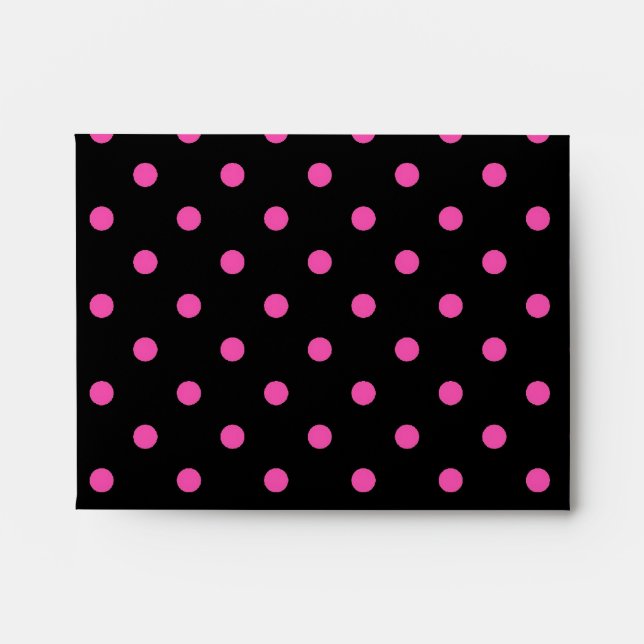Eleant pink polka dots black envelops. envelope (Front)