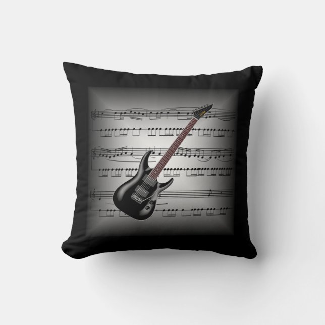 Elec Guitar ~ 3-D Sheet Music ~ Pillow Gray/Black~ (Front)