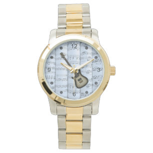 Elec Guitar~Rolled Sheet Music~Blue Tint Back ~ Watch