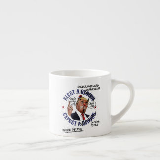 Elect a Clown Expect a Circus: Defaced Anti-Trump Espresso Cup