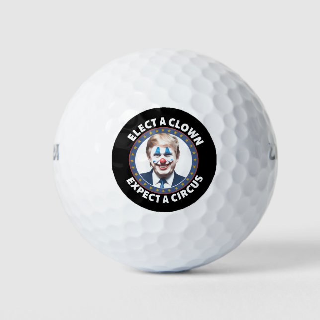 Elect A Clown Expect A Circus Funny Politics Golf Balls (Front)