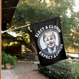 Elect A Clown Expect A Circus Funny Politics House Flag