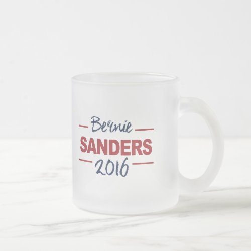 Elect Bernie Sanders 2016 Campaign Sign Cursive Frosted Glass Coffee Mug