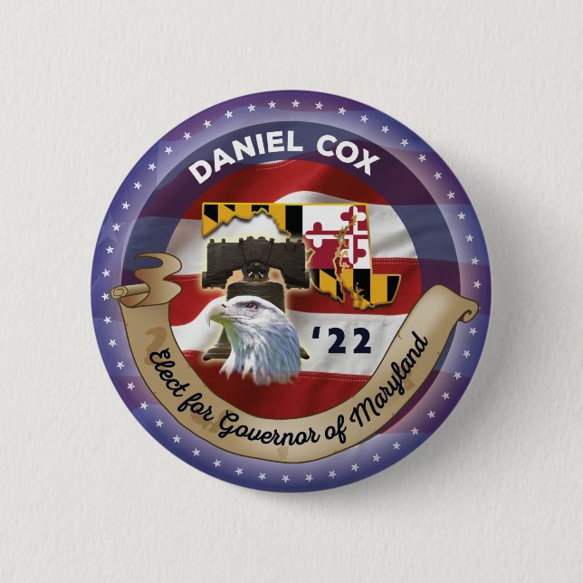 Elect Daniel Cox for Governor of Maryland Button (Front)