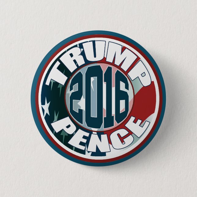 Elect Donald Trump Mike Pence 2016 Pinback Button (Front)