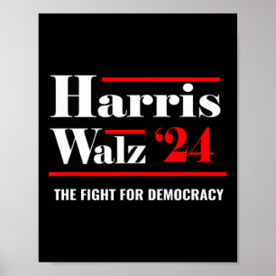 Elect Kamala Harris &amp; Tim Walz 2024  Poster