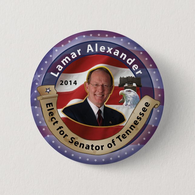 Elect Lamar Alexander for Senator of Tennessee Button (Front)