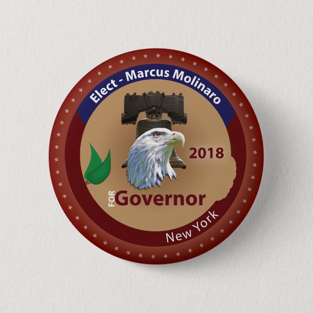 Elect Marcus Molinaro for Governor of New York Button (Front)