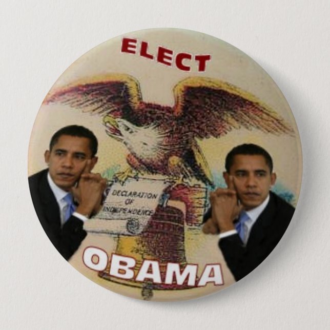 Elect Obama Liberty Bell 4-Inch Button (Front)