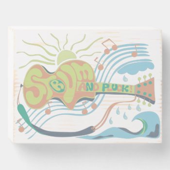 Electic Guitar Stum Beach Life Wooden Box Sign by earlykirky at Zazzle
