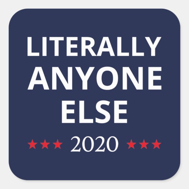 Election 2020, Anti-Trump - Anyone Else II Square Sticker (Front)