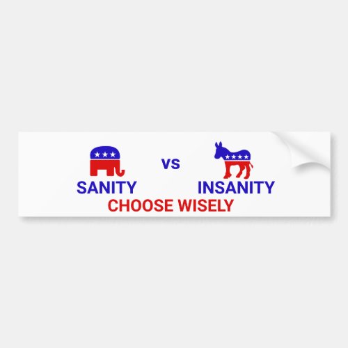 Election 2020 Sanity vs Insanity Bumper Sticker