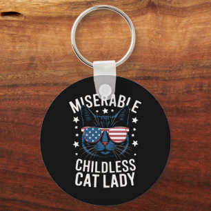 Election 2024 Childless Cat Lady Feminist Voting  Keychain