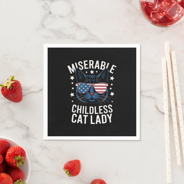 Election 2024 Childless Cat Lady Feminist Voting  Napkins (Insitu)