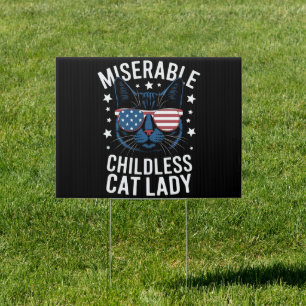 Election 2024 Childless Cat Lady Feminist Voting  Sign