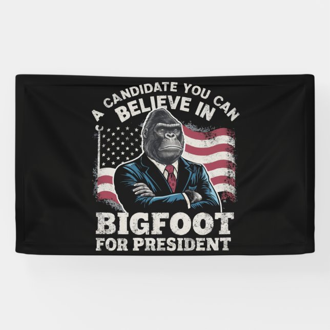 Election 2024 Funny Vote Sasquatch USA Banner (Horizontal)