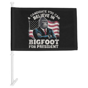 Election 2024 Funny Vote Sasquatch USA Car Flag