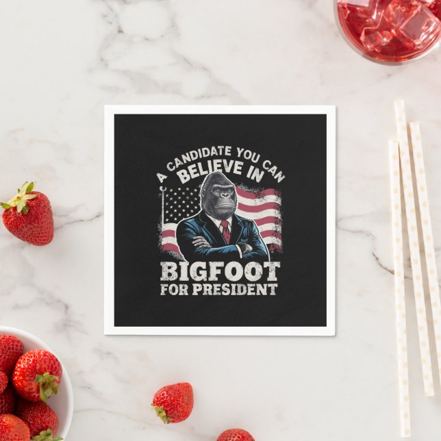 Election 2024 Funny Vote Sasquatch USA Napkins (Insitu)