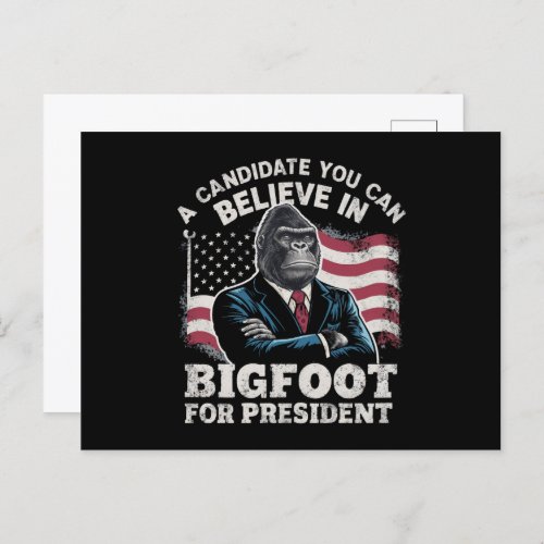 Election 2024 Funny Vote Sasquatch USA Postcard