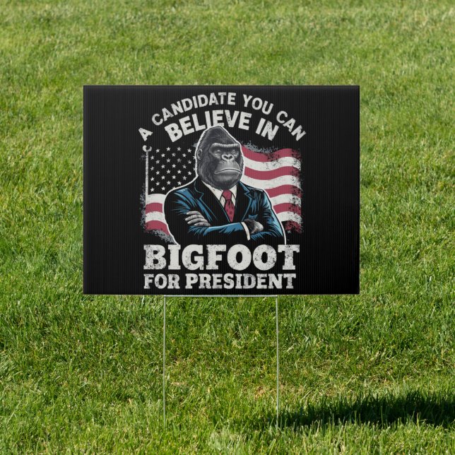 Election 2024 Funny Vote Sasquatch USA Sign (Insitu)