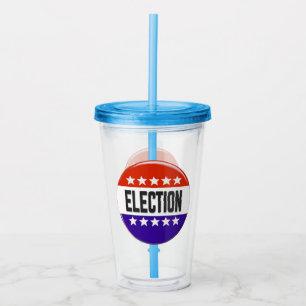 Election Button Acrylic Tumbler