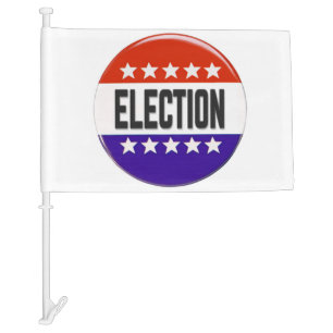 Election Button Car Flag