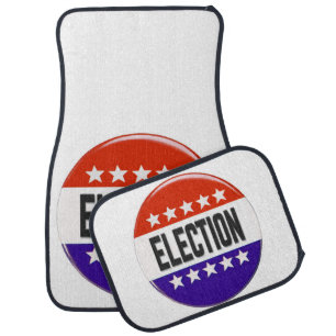 Election Button Car Floor Mat