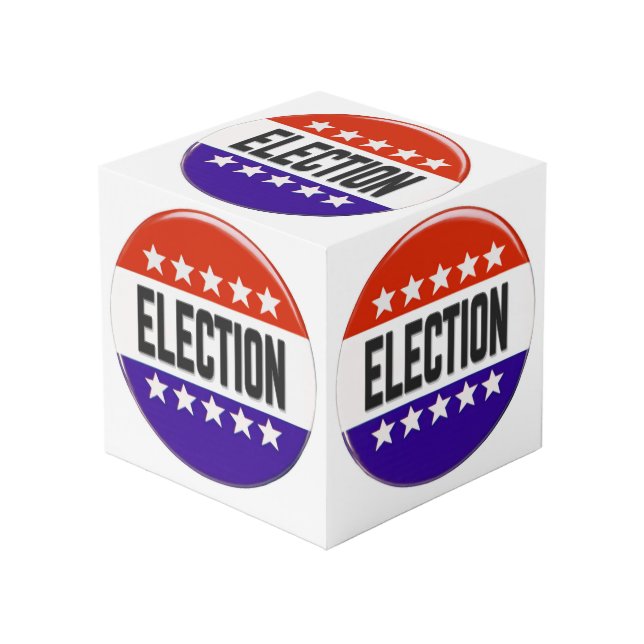 Election Button Cube (Front Angled)