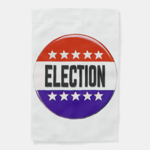 Election Button Garden Flag