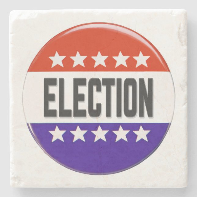 Election Button Stone Coaster (Front)