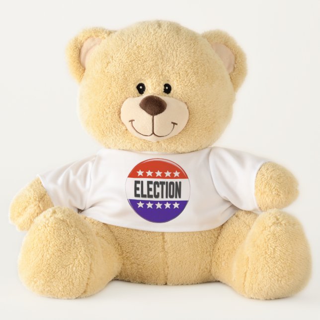 Election Button Teddy Bear (Front)