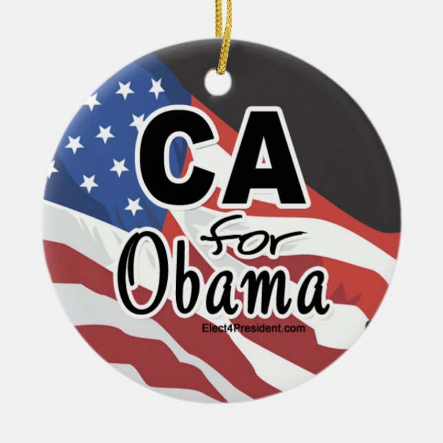 Election California for Obama Ceramic Ornament (Front)