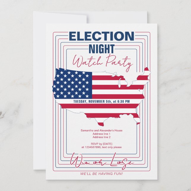 Election Campaign 2024 Election Night Party Invitation (Front)