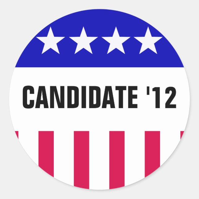 Election Campaign Classic Round Sticker (Front)