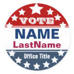 Election Campaign Classic Round Sticker