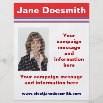 Election Campaign Flyer Template by campaigncentral at Zazzle